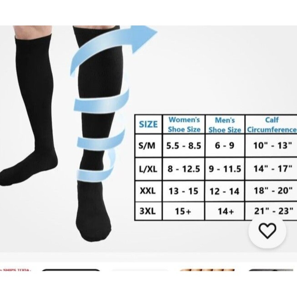 Compression Socks Stockings Womens Mens Knee High Medical 20-30 mmHG S/M-X/XL